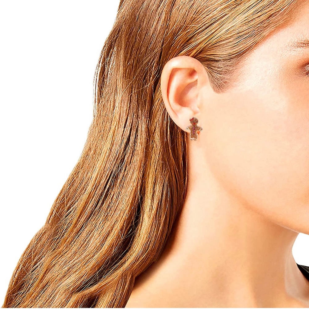 Betsey Johnson Gingerbread Mismatch Stud Earrings - Picture 3 of 5